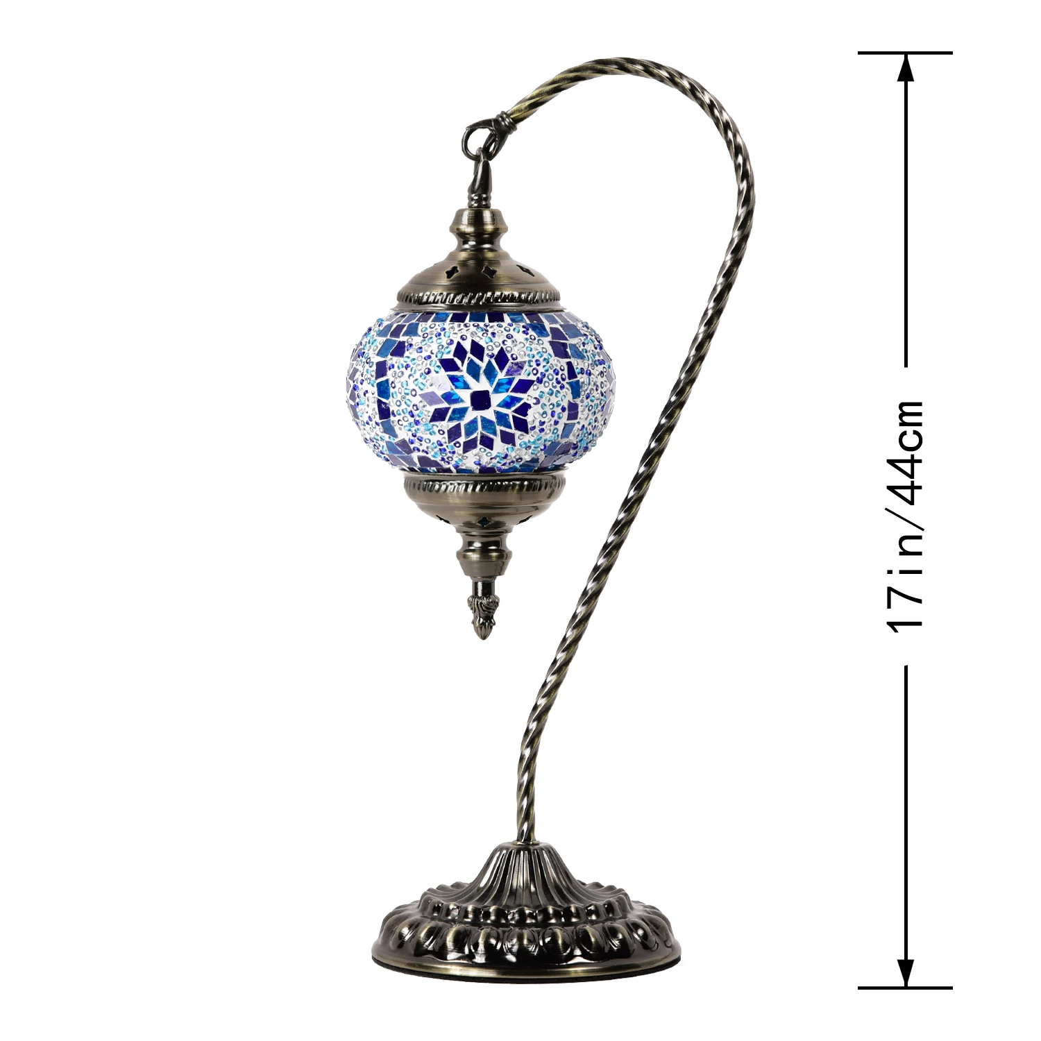 Marrakech Hot Sale Romantic Decoration Handmade  Swan Neck Glass Turkish  Mosaic Table Lamp