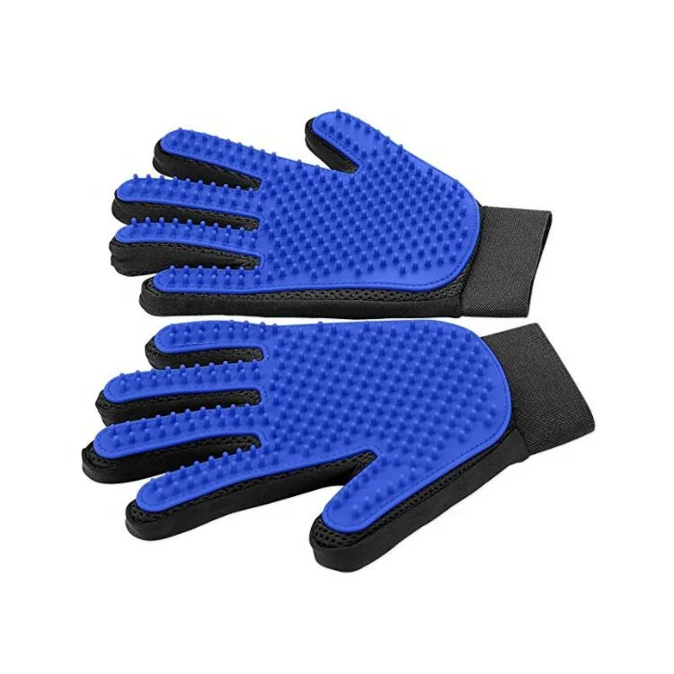 Sohepty Pet Bath Cleaning Gentle Deshedding Brush Efficient Cat Dog Shower Grooming Comb Glove