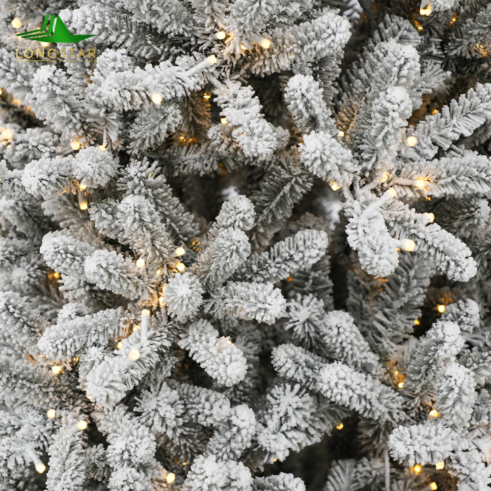 Wholesale   Artificial Tree With Ornament Ball Snow Flocked Christmas Tree For Decoration Product