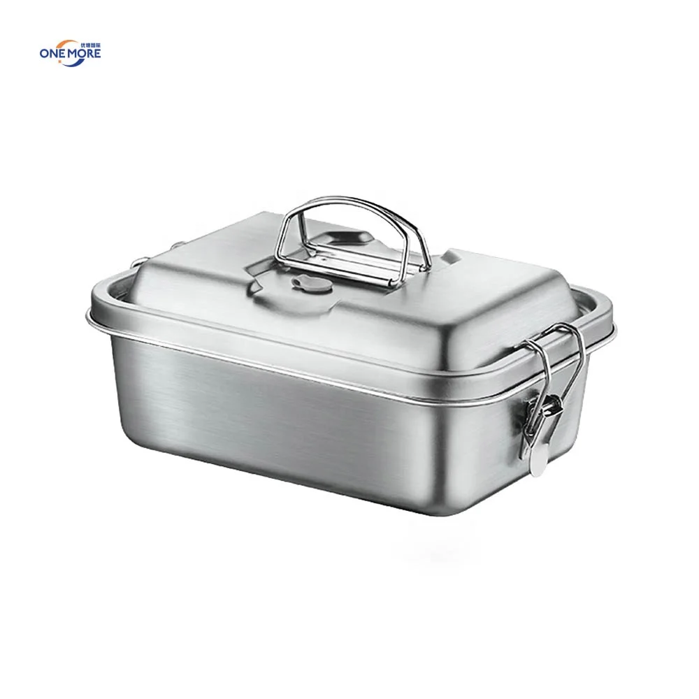 Leak-proof 2 Layer Compartments Stainless Steel Bento Lunch Box Metal Lunch Food Container with Secure Locks