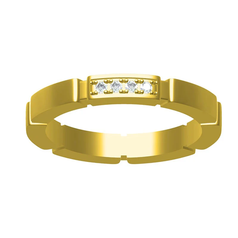 Luxury diamond rings ladies men couples 18K yellow gold love ring