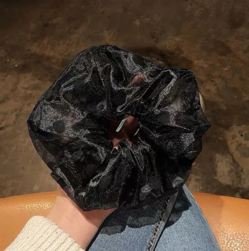 Korean web celebrity wave point large intestine hair circle ins retro style headrope large simple temperament rubber band