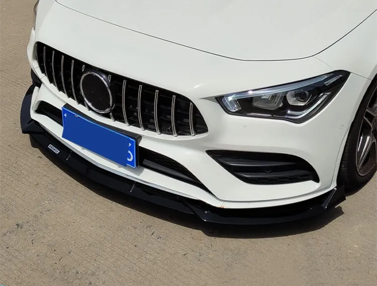 Front Bumper Lip For 2020-2021 Mercedes Benz CLA Class W118 CLA200 3PCS Style ABS Material Front Splitter Spoiler Lip Body Parts