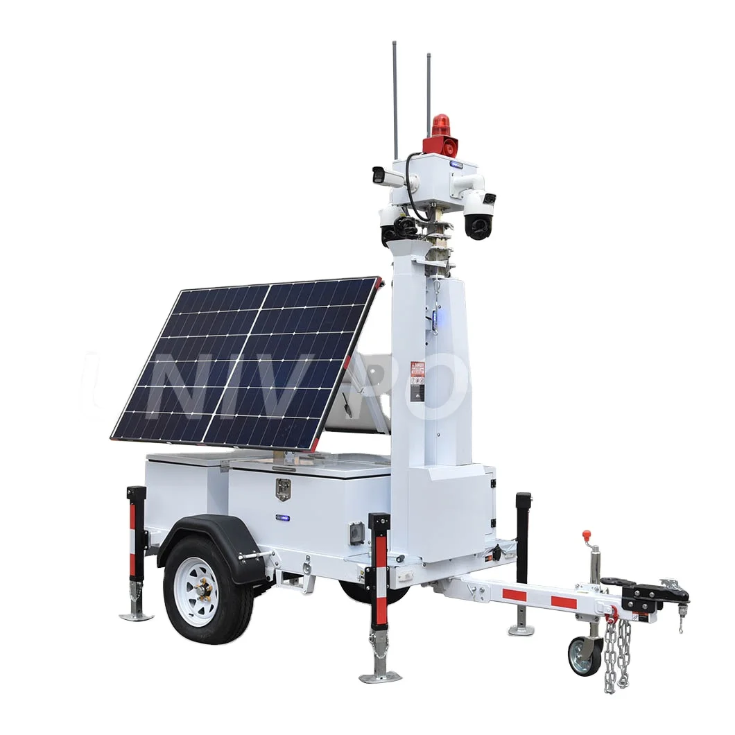 2 solar panels Surveillance Mobile Security camera Trailer CCTV trailer