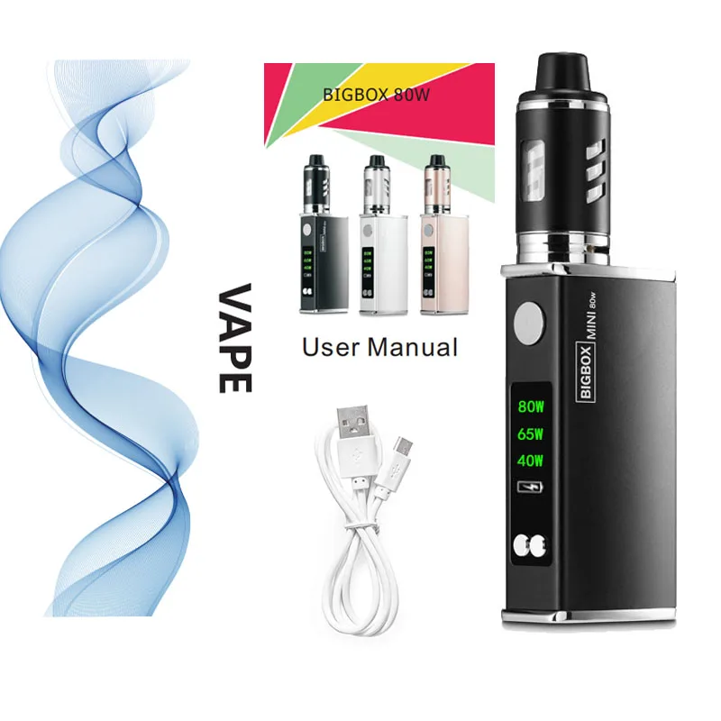 Factory price BIGBOX vape pen E cigarette 40w Box Mod Kit 80w electric cigarette