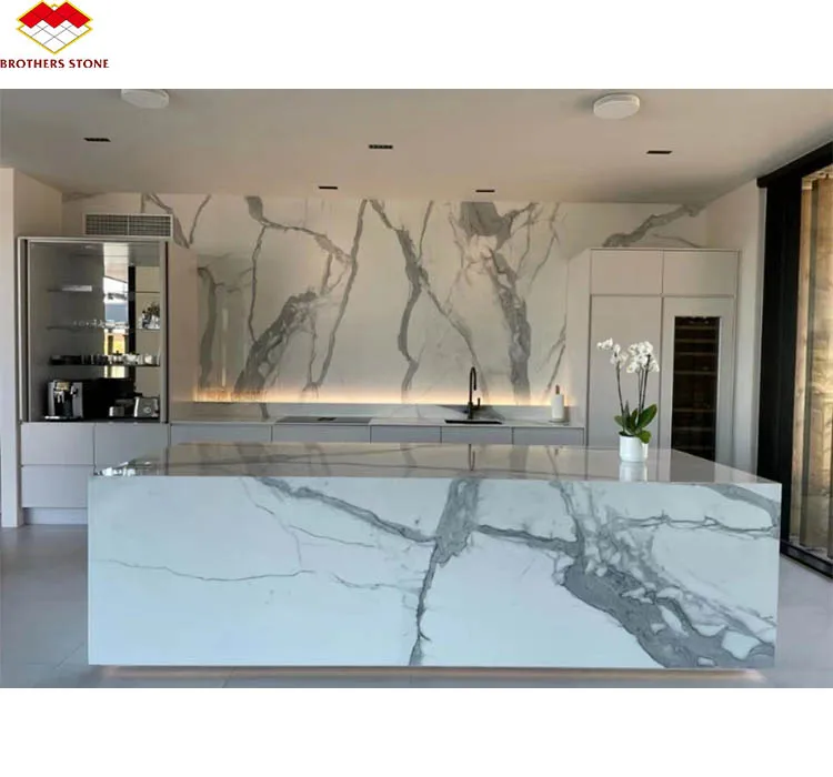 Marmol table basse marbre blanc tavolo marmo Polished White Statuario Marble Countertop Round Table Tops Coffee Table