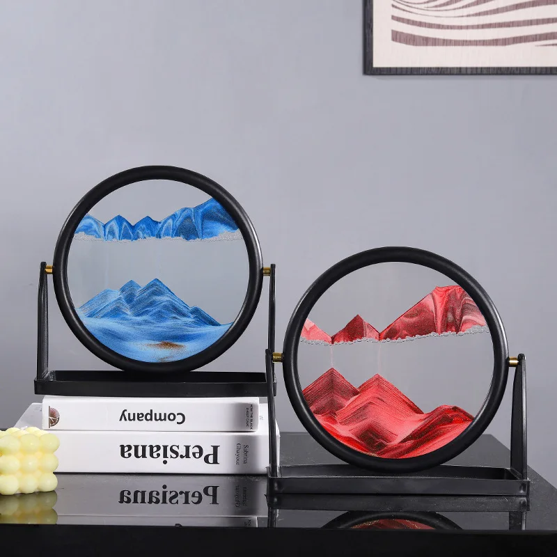 Креативное украшение для дома офиса и стола роскошные круглые 3D песочные часы с