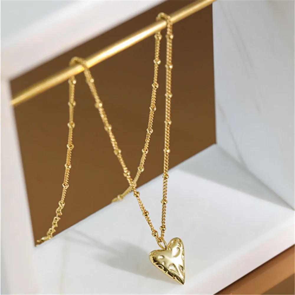 FUAMAY Cheese Cave Heart Necklace Women Jewelry 2020 Heart Bohemian Pendent Boho Necklace Gold Plated Jewelry Pendants Necklace