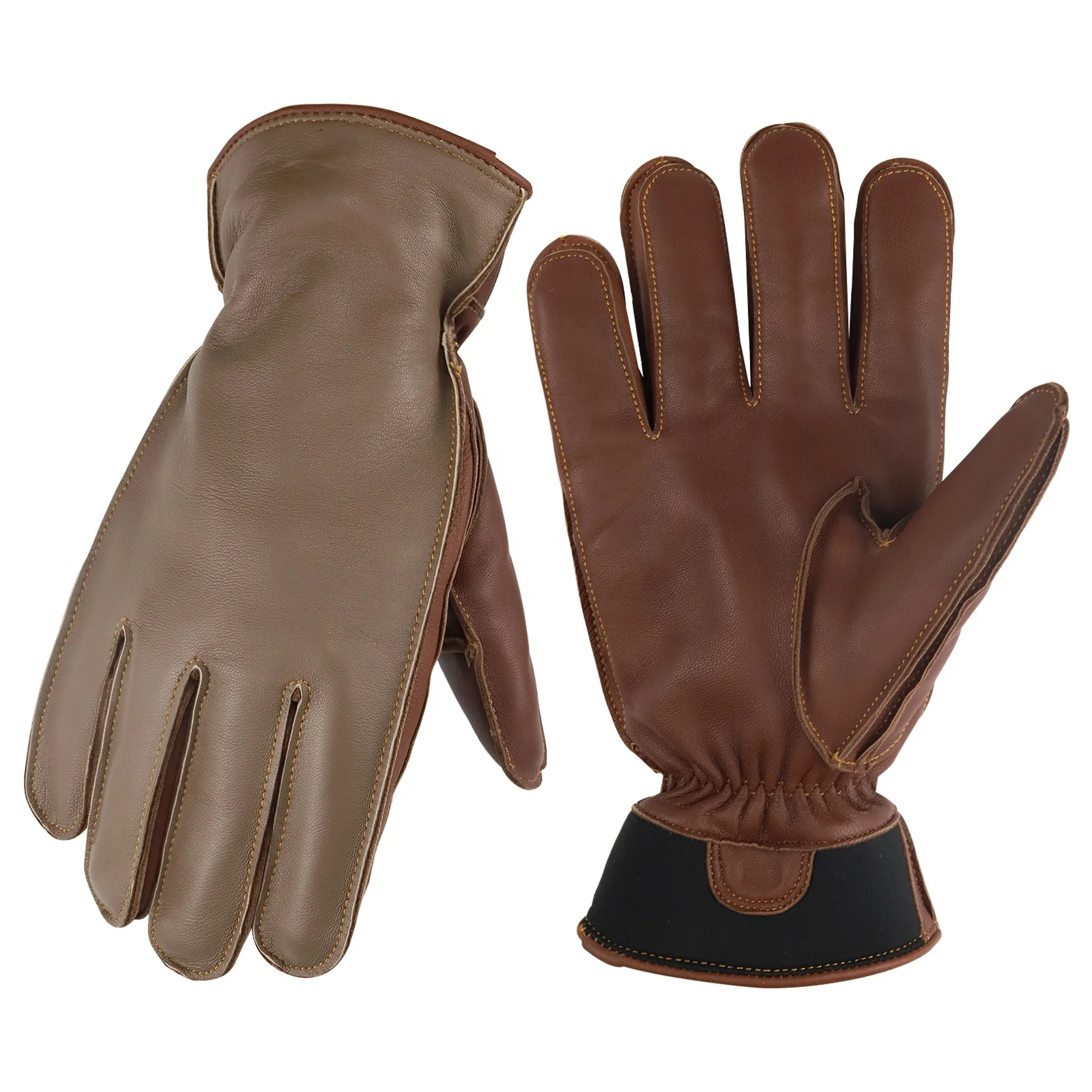 Good quality winter waterproof touch screen fashion cowhide leather gloves