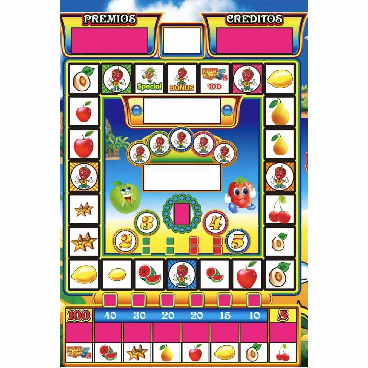 Mario PCB Fruit King 3 игровой набор для игрового автомата с акриловым фруктовым королем