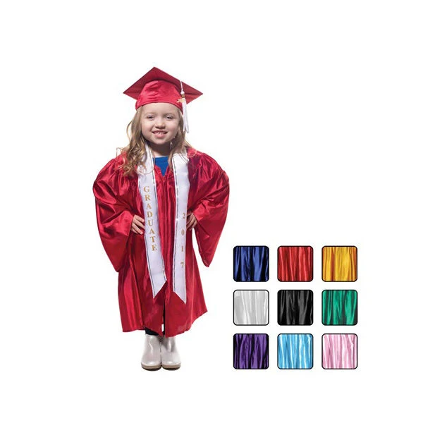 2024 Gold Shiny Children Preschool Graduation Gown Cap with Tassel