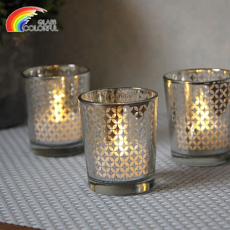 Cheap wholesale home decorated gold votive glass candle holders gold wedding party decoration