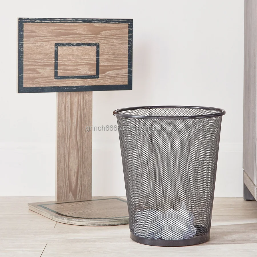 Basketball Hoop Trash Can Wood Basketball Garbage Can Wooden Basketball Hoop Basket Net Trash Can Wastebasket Trashcan
