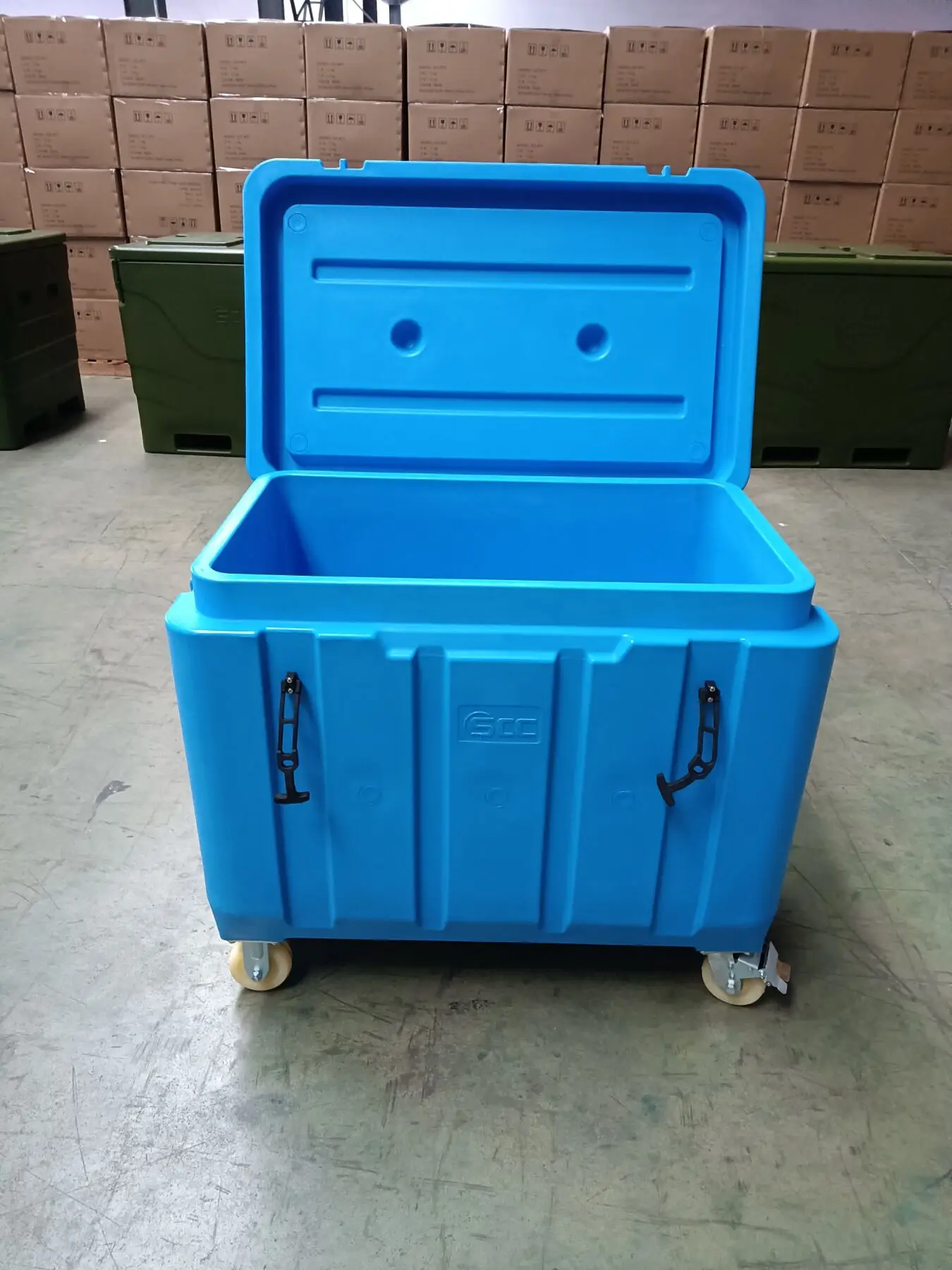 Ice chest 330L cooler box insulated shipping box with cubic dry ice for blasting machine maker