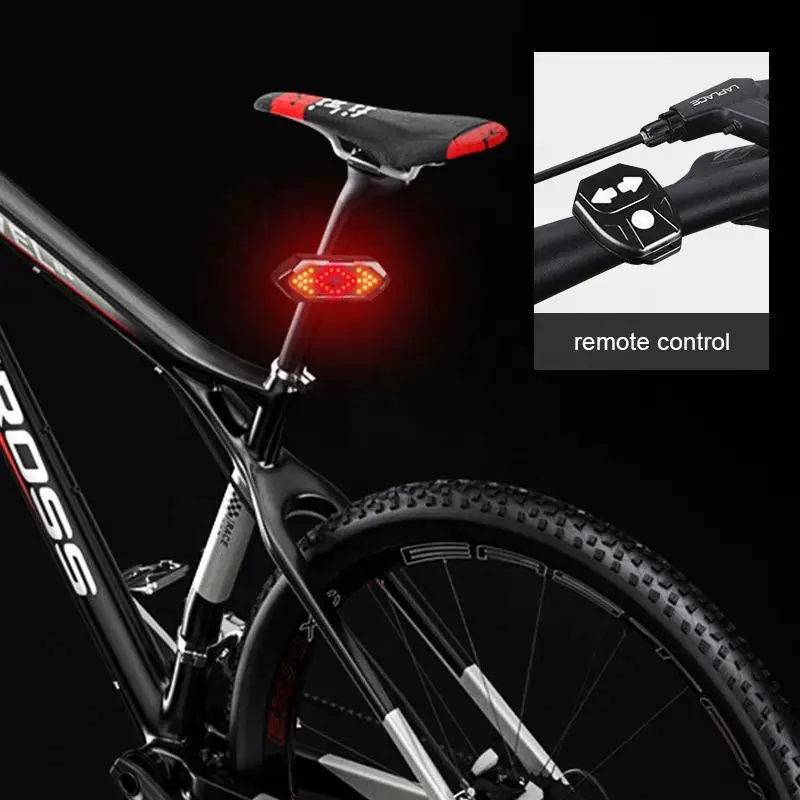 Intelligent Remote Control Bike Taillight 4 Blue 5 Red 30 Yellow SMDs 6 Turn Signal Lights Options USB Charging Rear Bike Light