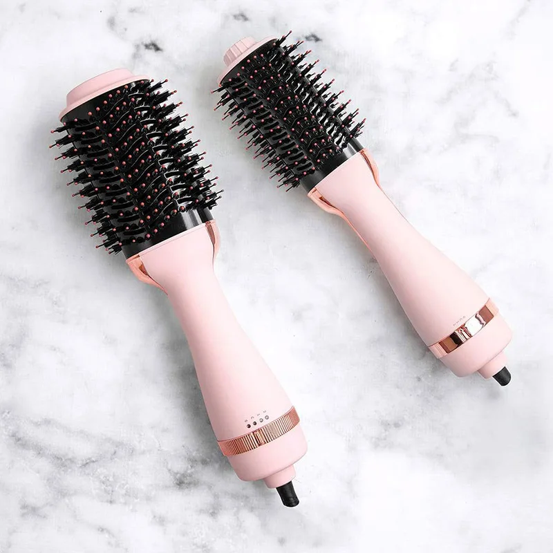 FAST SHIPPING 2021 New pink 3 in 1 one step blower brush styler in stock Wholesale price blow dryer hot air brush hair dryer