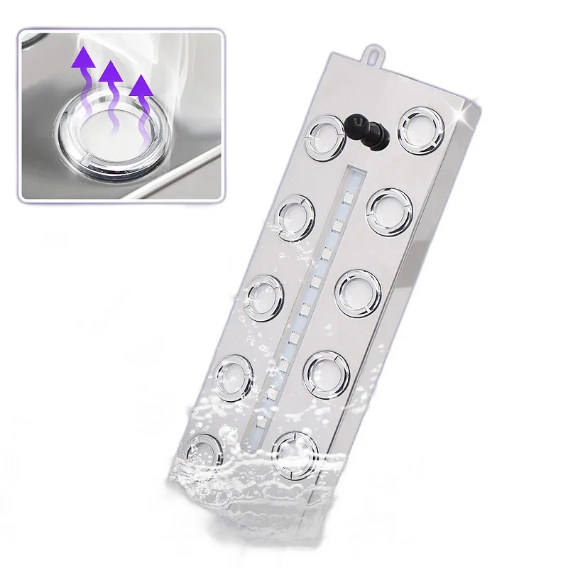 Ultrasonic 10 Head Humidifier Fogger Mist Maker with Led Lights for Garden Pond Landscape