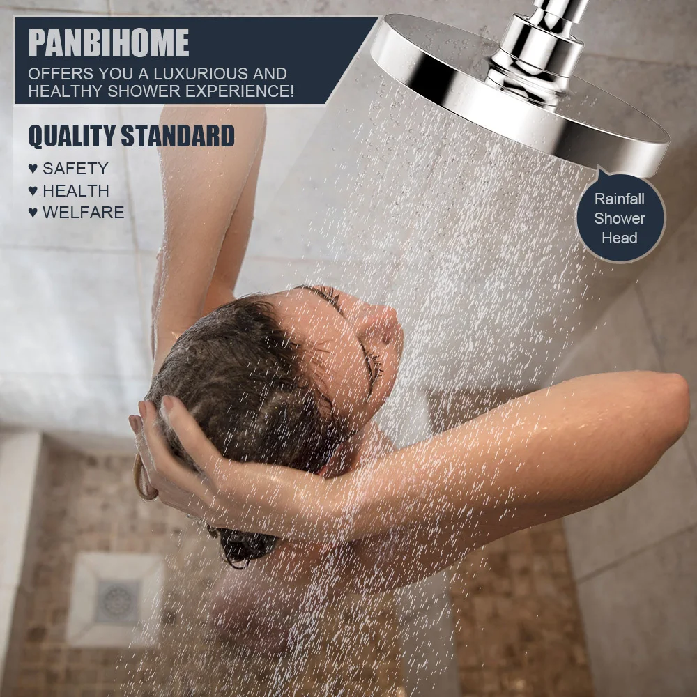 Chrome finish Best 6 inch round abs plastic shower head rain