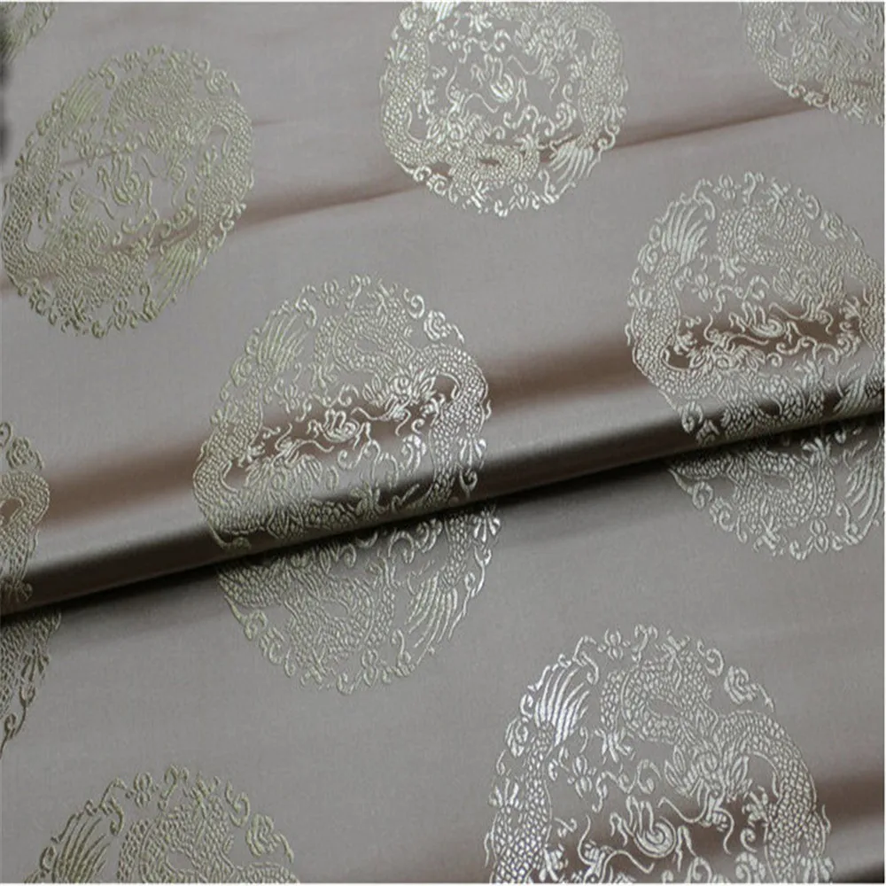 New Arrival Gorgeous Ready Goods Casual Jacquard Comfortable Satin Dragon Brocade Fabric for  Formal Dress