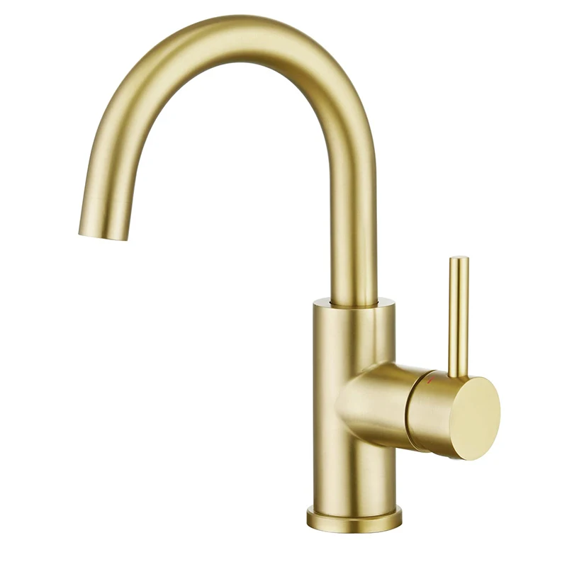 Luxury CE Hot And Cold Water Bathroom Sink Basin Mixer Tap Manufacturer High Quality Ceramic Cartridge Gold faucet