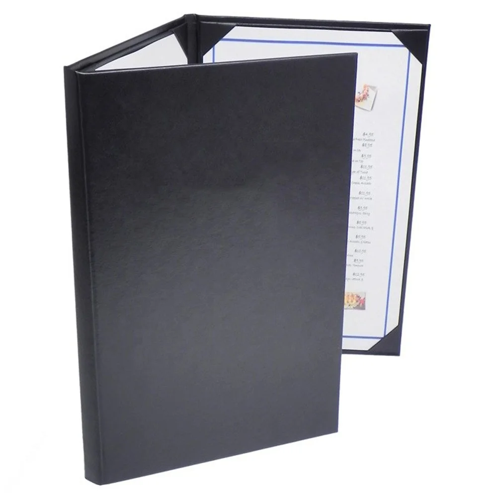 Luxury Booklet Wine List Menu Cover Hot Selling A4 Restaurant Menu Holder Leather Restaurant Menu Covers