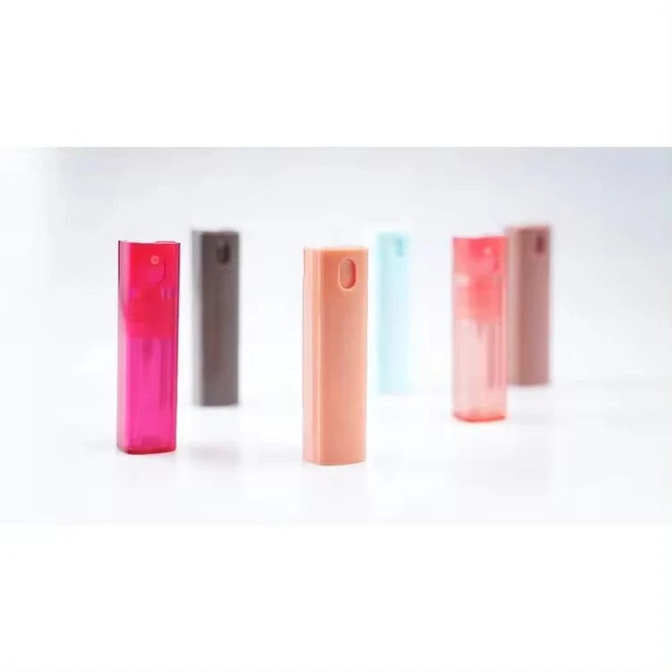 Small travel size 10ml 10 ml empty refillable colorful sprayer plastic perfume spray with glass bottle