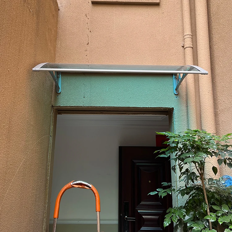 OEM customized multiple size outdoor rain cover canopy aluminum bracket plastic sheet awning for front door