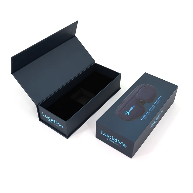 Custom Print Luxury Black Handmade Flip Top Cardboard Paper Magnetic Closure Gift Box Rigid Drawer Packaging Boxes With Insert