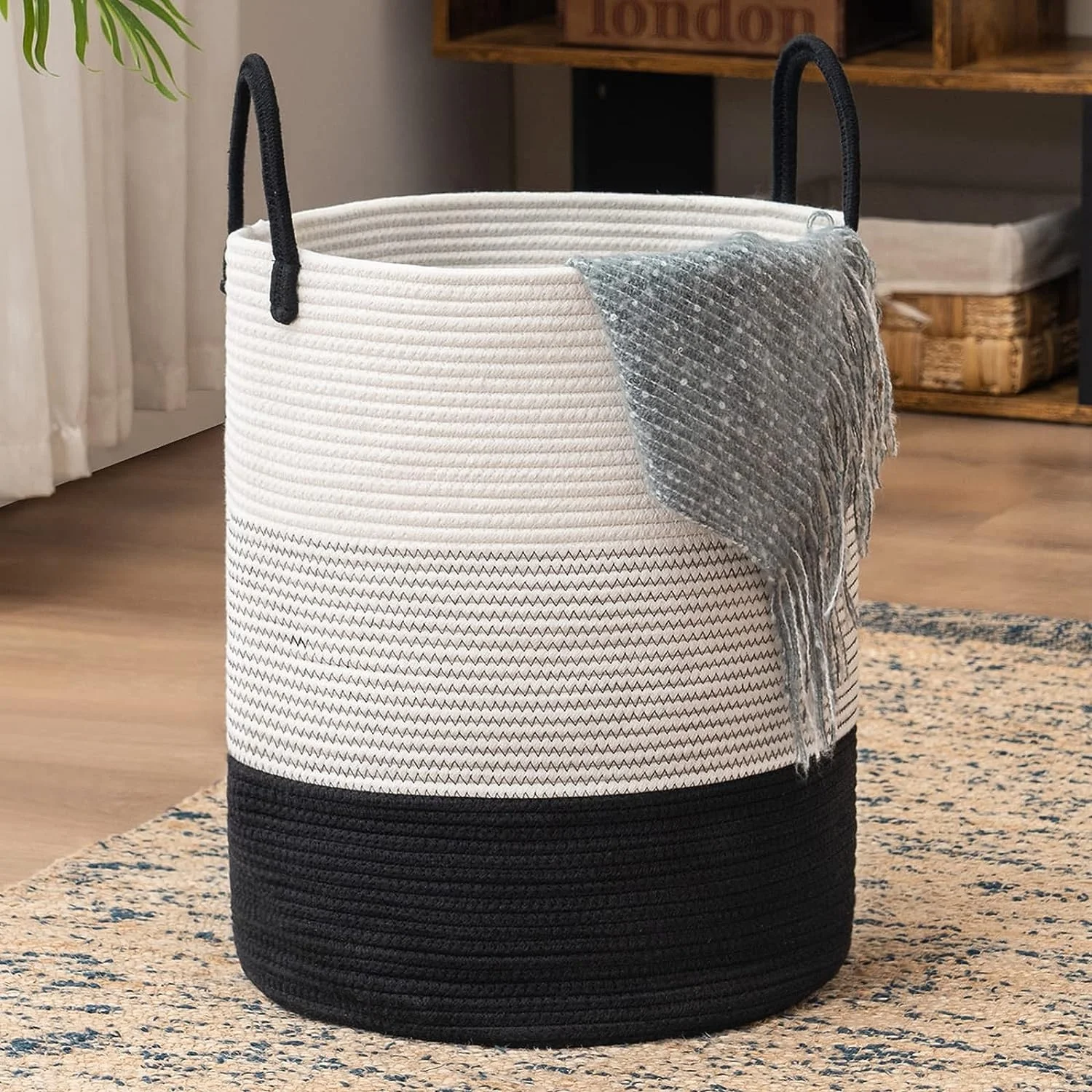 free samples 100% natural cotton rope basket baby foldable storage boxes laundry storage basket
