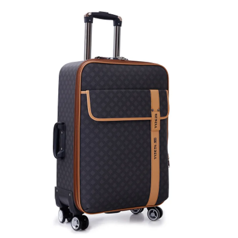 2024 Popular PU Travelling Hand Luggage Bag Password Travel Box Business Spinner Wheels Suitcase Trolle