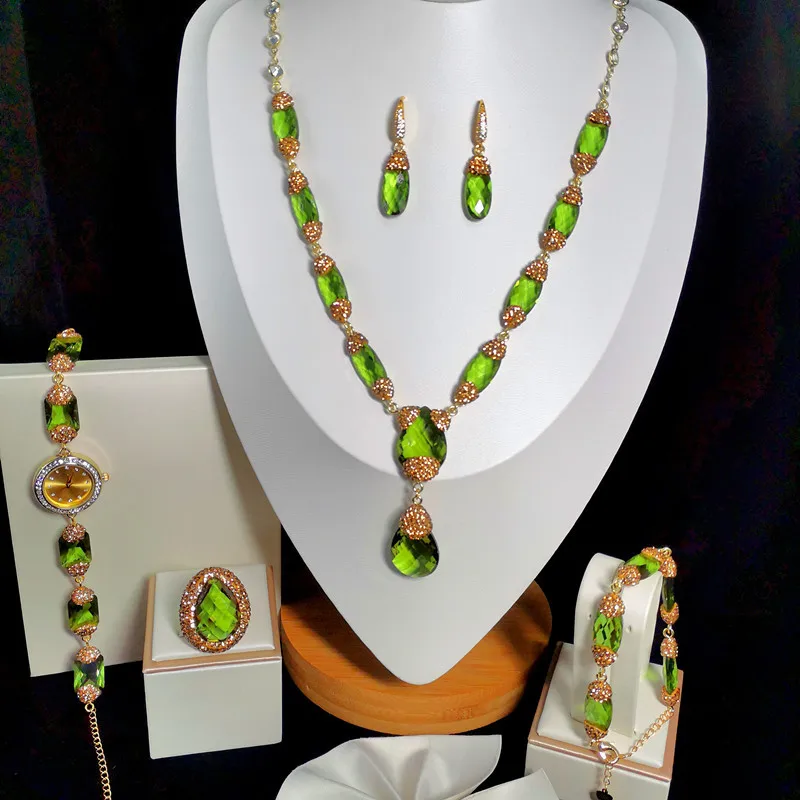 Turkish Jewelry Exotic Style Jewelry Colorful Stone Sultan Stone 5 pieces fashion exquisite custom jewelry set