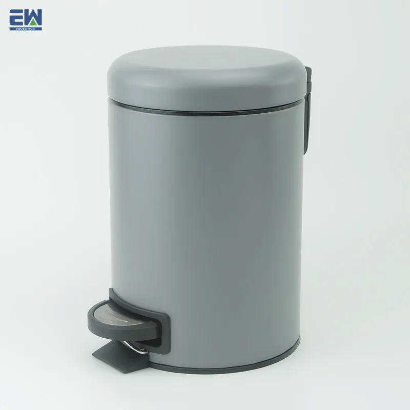 3L Powder Coated Stainless Steel Trash Can Soft Close Lid Airtight Office Household Kitchen Waste Bin under Desk Small Design