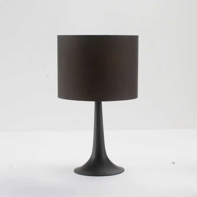 high quality New design black white fabric lamp shade metal  iron base desk light table lamp for Home or Hotel