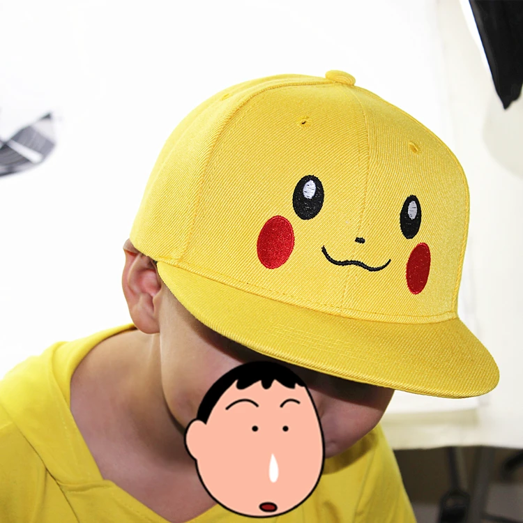 100% acrylic kids cartoon snapback hats custom flat embroidery kids snapback cap