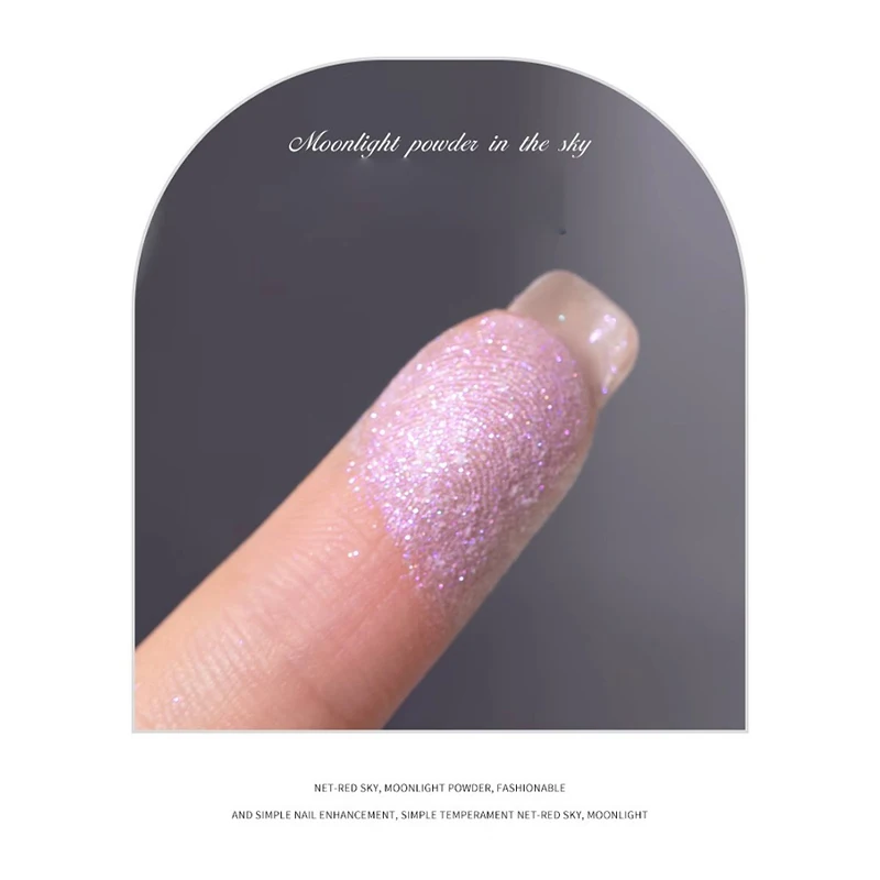 Factory Wholesale Hot Selling Moonlight Aurora Pure White Chrome Powder Mirror Effect Rub Nail Art Powder