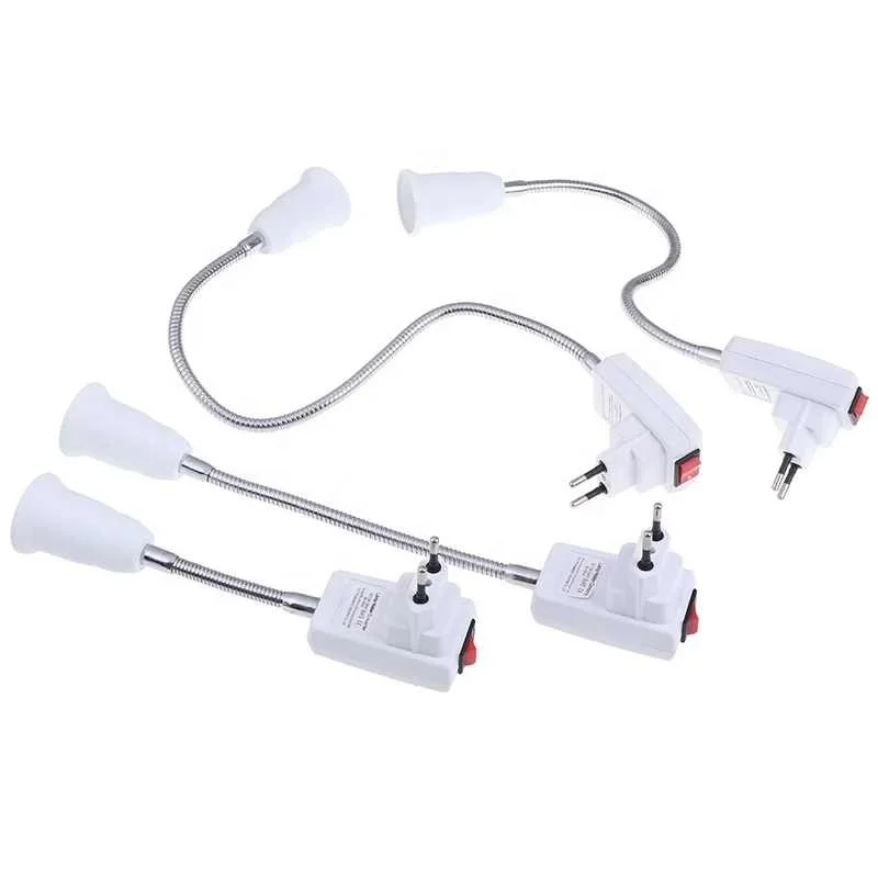 E27 Table Light Bulb Lamp Holder Socket + Switch Adapter Converter EU Plug
