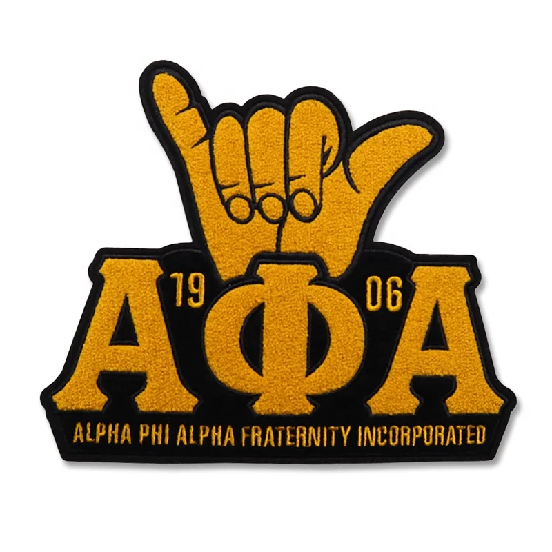 Custom All Greek Letters Omega Psi Phi Fraternity Patches Iron On Embroidery Chenille Aka Sorority Patches For Hoodie