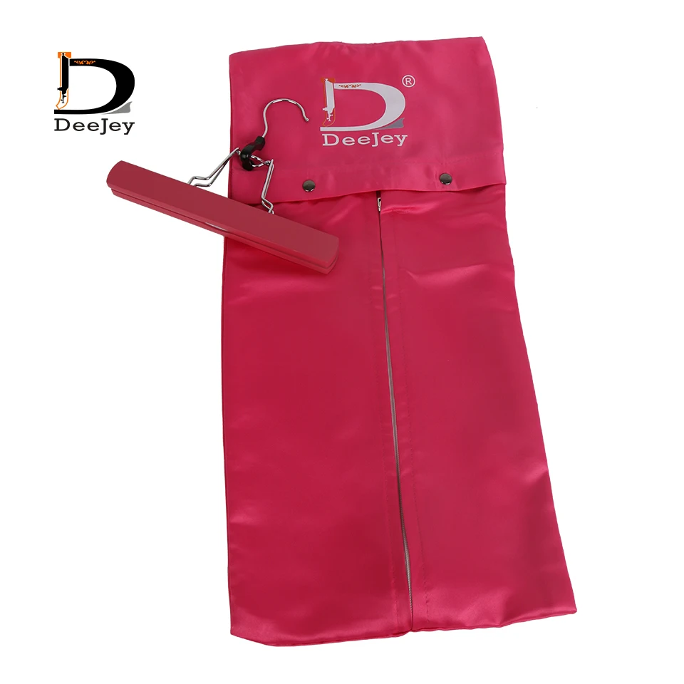 Custom Logo Printing Satin Wig Bag Hanger Storage Hair Extensions Protection Wig Storage Bag With Hanger