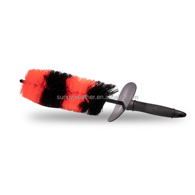 Red Long Soft Bristle Car Wheel Rim Tire Detail Cleaning Brush Multipurpose Use For Wheels Brushes