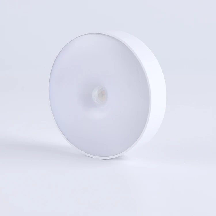 LED cabinet lighting PIR motion sensing circular nightlight household wireless automatic switch LED body induction lamp