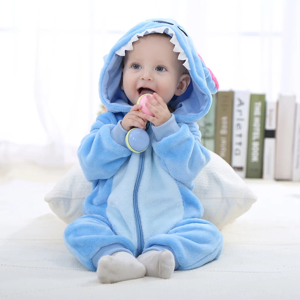 Kids Winter Clothes Newborn Jumpsuits Playsuits with hooded Tiger Costume Baby Onesies