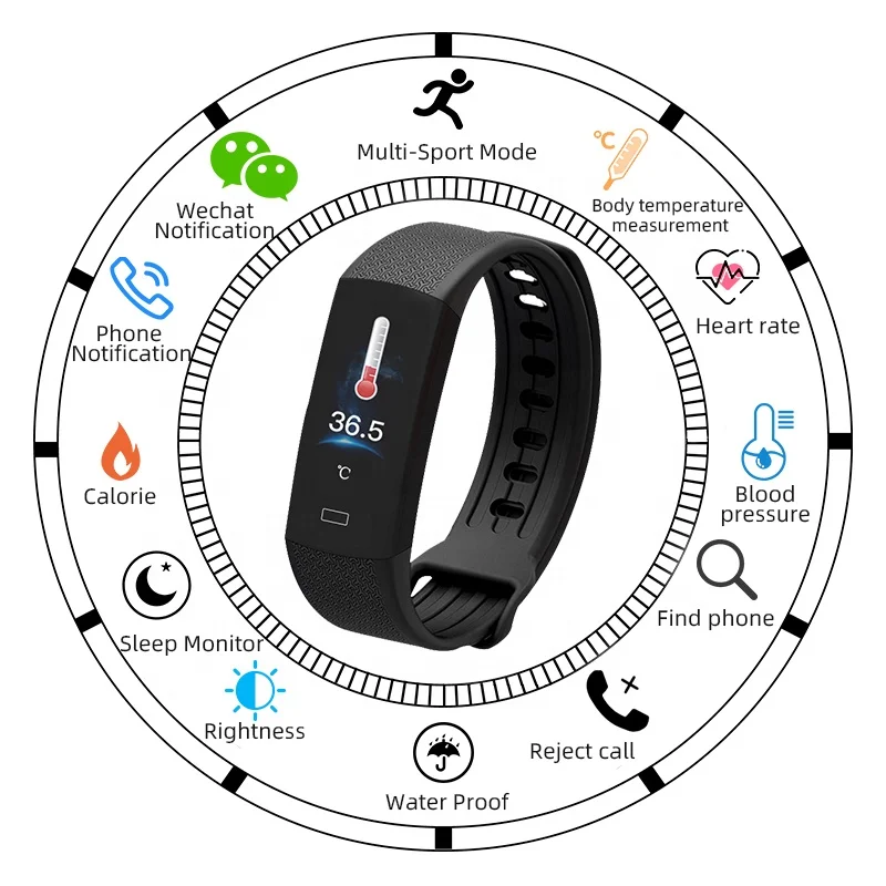 
Wholesale Shenzhen Manufacturer Custom Logo Reloj Inteligente Heart Rate, Trending 2020 Smart Watch Body Temperature 