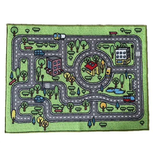 DONGWO City Traffic Carpet Kids Road Play mat Rug Large Non-Slip Carpet Fun Educational for Play area Playroom Bedroom