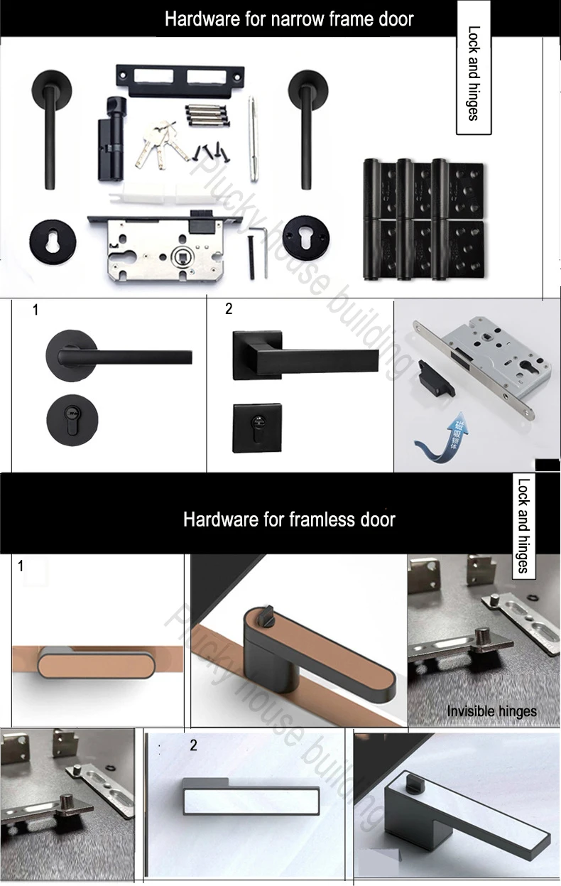 Flush design invisible door interior framless door wooden wall door 