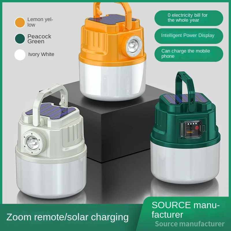 Outdoor Waterproof Rechargeable Street Led Emergency Torch Light Solar Camping Lamp