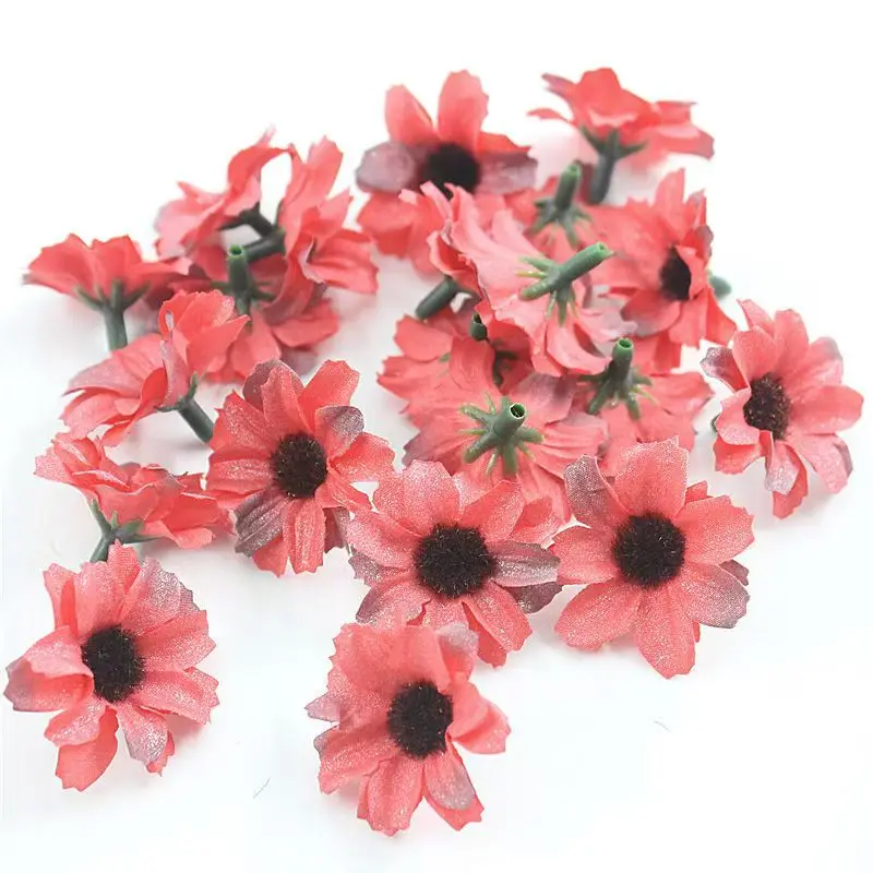 Hot Selling 40mm Small Daisies Artificial Flowers Handmade DIY Wedding Decoration Wreath Candy Box Graduation New Year