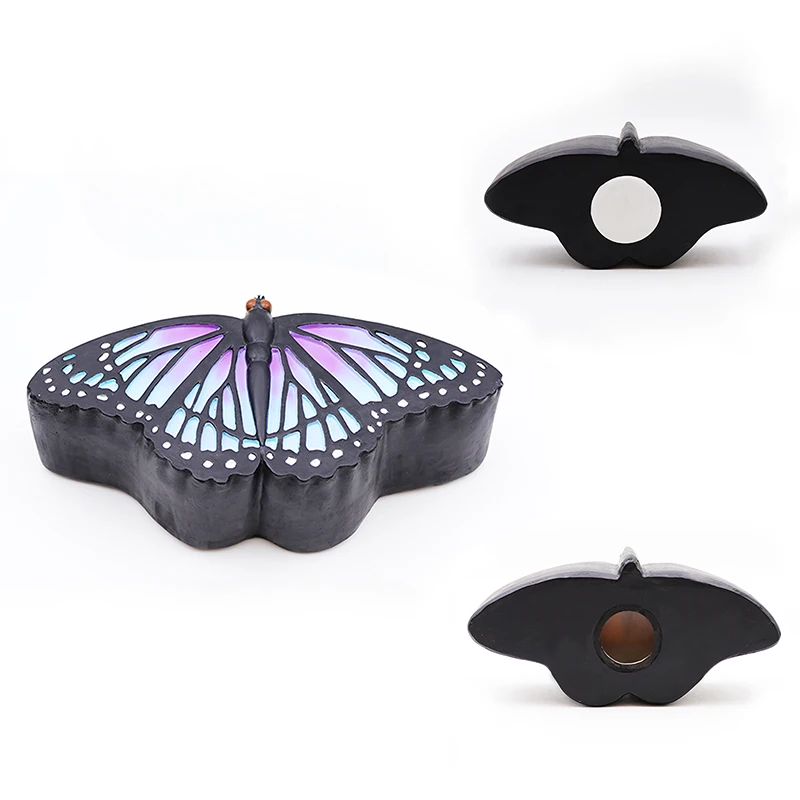Wholesale keepsake pet dog cat funeral urns custom resin blue butterfly urns for adult and infant ashes cremation urn