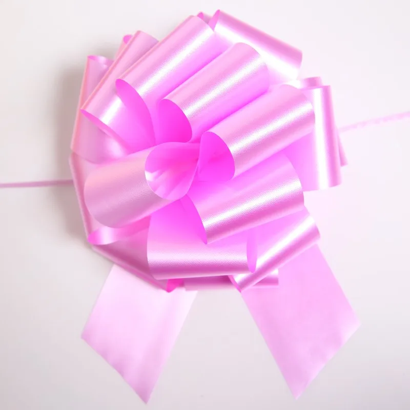 Decoration Ribbon for Gift Packing Plastic Ribbon Pull Bow for Christmas Metallic Pom Pom Pull Bows Pull String Gift Bow