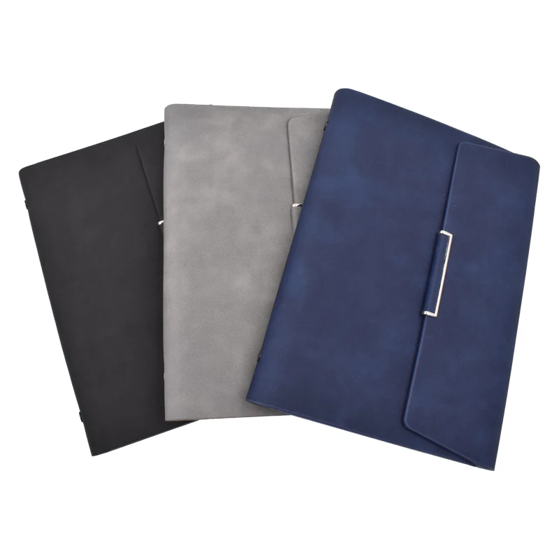 Business and School A5 Spiral Notebook Leather Hardcover with Thermal Binding for Students