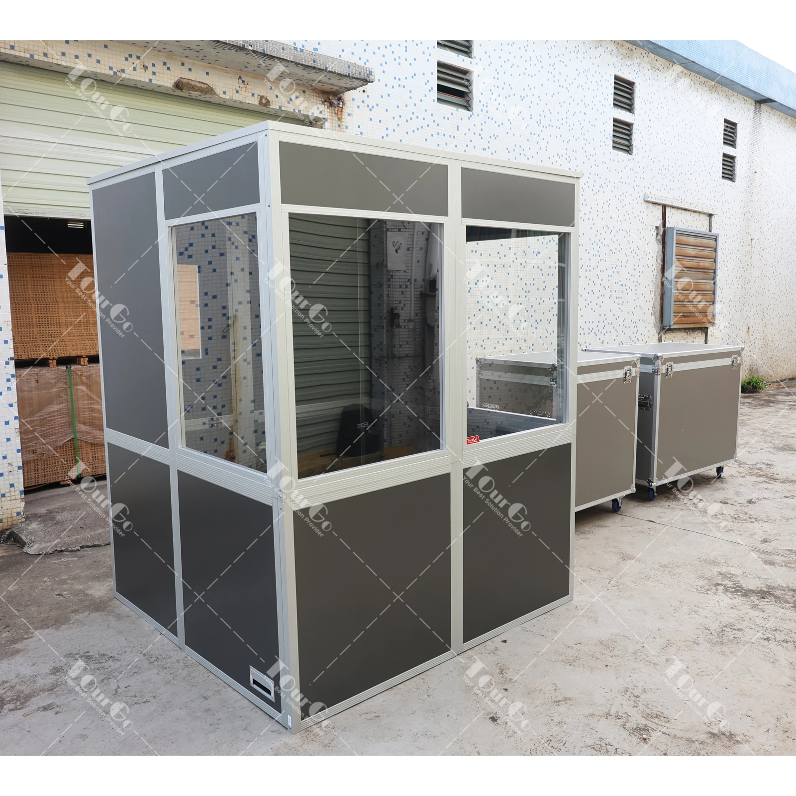 Custom top and bottom splicing two-person soundproof iso certified translation booth for sale